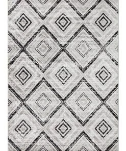 Rug Culture Sabrina Geo Diamonds Rug Grey Black