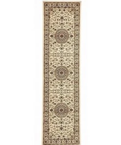 Rug Culture Sydney Medallion Runner Ivory with Ivory Border Runner Rug