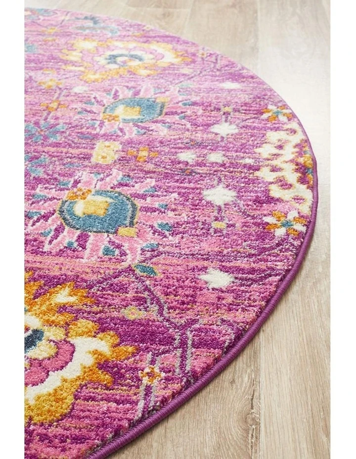 Rug Culture Babylon 210 Fuchsia Round Rug 3 Rug Culture Babylon 210 Fuchsia Round Rug - Image 3