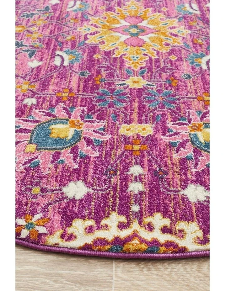 Rug Culture Babylon 210 Fuchsia Round Rug 4 Rug Culture Babylon 210 Fuchsia Round Rug - Image 4