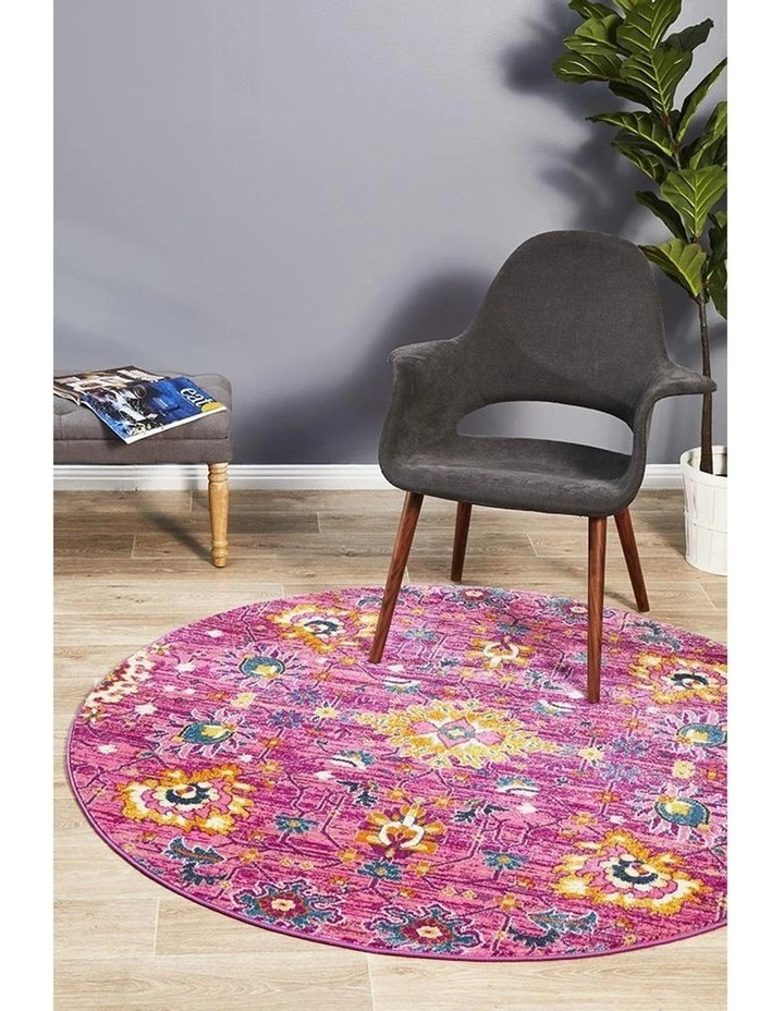 Rug Culture Babylon 210 Fuchsia Round Rug 7 Rug Culture Babylon 210 Fuchsia Round Rug - Image 7