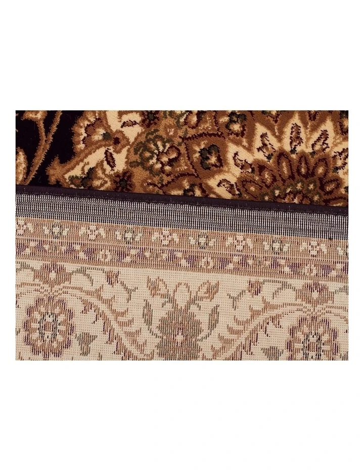 Rug Culture Sydney Medallion Runner Black with Ivory Border Runner Rug 5 Rug Culture Sydney Medallion Runner Black with Ivory Border Runner Rug - Image 5