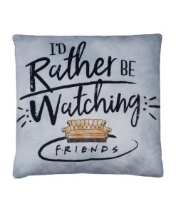 Friends I Would Rather be Watching Square Cushion Watercolour Blue