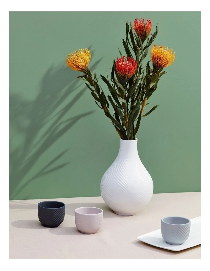 Wedgwood Folia 8cm Mini Pots Grey 2 Wedgwood Folia 8cm Mini Pots Grey - Image 2