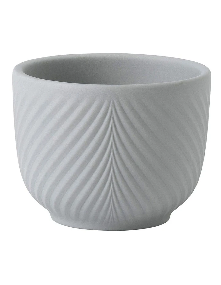 Wedgwood Folia 8cm Mini Pots Grey 1 Wedgwood Folia 8cm Mini Pots Grey