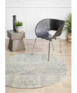 Rug Culture Mirage Zelda Silver Grey Round Rug -The Shine Nook Sales Store 790147900 5 720x928