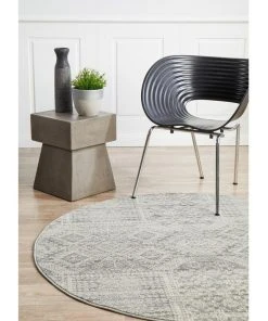 Rug Culture Mirage Zelda Silver Grey Round Rug -The Shine Nook Sales Store 790147900 6 720x928