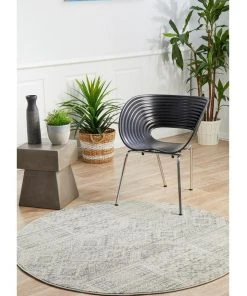 Rug Culture Mirage Zelda Silver Grey Round Rug -The Shine Nook Sales Store 790147900 7 720x928