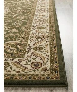 Rug Culture Sydney Collection Medallion Rug Green with Ivory Border -The Shine Nook Sales Store 790148080 4 720x928
