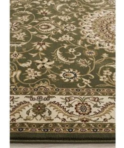 Rug Culture Sydney Collection Medallion Rug Green with Ivory Border -The Shine Nook Sales Store 790148080 5 720x928