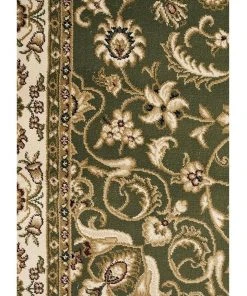 Rug Culture Sydney Collection Medallion Rug Green with Ivory Border -The Shine Nook Sales Store 790148080 6 720x928