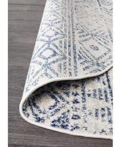 Rug Culture Oasis Ismail White Blue Rustic Round Rug -The Shine Nook Sales Store 790148620 4 720x928