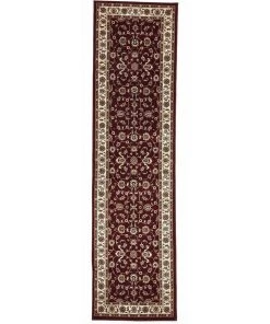 Rug Culture Sydney Collection Classic Rug Red with Ivory Border