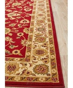 Rug Culture Sydney Collection Classic Rug Red with Ivory Border -The Shine Nook Sales Store 790149340 4 720x928