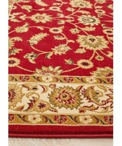 Rug Culture Sydney Collection Classic Rug Red with Ivory Border -The Shine Nook Sales Store 790149340 5 720x928