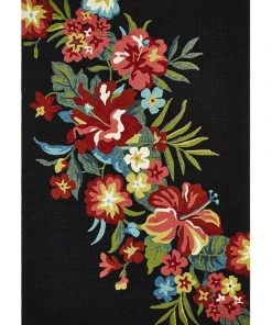Rug Culture Copacabana Kelsey Bouquet Black Indoor Outdoor Rug