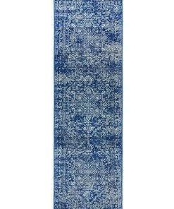 Rug Culture Evoke Contrast Navy Transitional Runner Rug