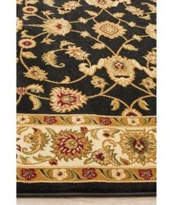 Rug Culture Sydney Collection Classic Rug Black with Ivory Border -The Shine Nook Sales Store 790155910 4 720x928
