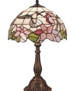 G&G Bro Hummingbird Leadlight Tiffany Table Lamp