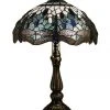 G&G Bro Blue Dragonfly Leadlight Tiffany Table Lamp