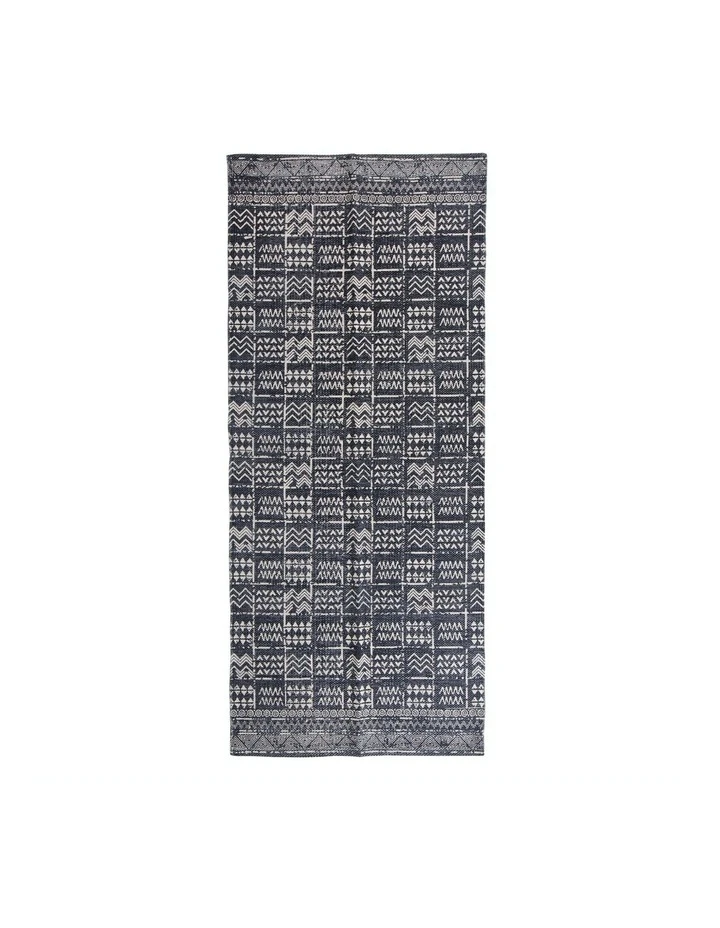 Collective Sol Mudcloth Tribal Runner Blue 1 Collective Sol Mudcloth Tribal Runner Blue