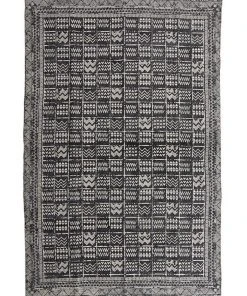 Collective Sol Mudcloth Tribal Rug Charcoal