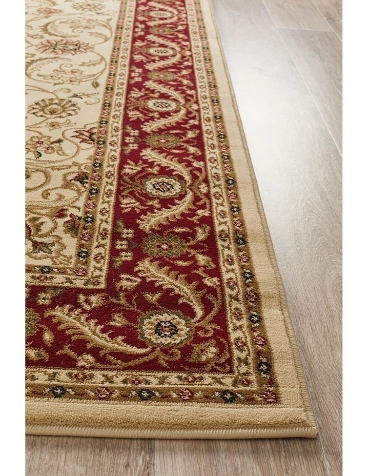 Rug Culture Sydney Collection Medallion Rug Ivory with Red Border 4 Rug Culture Sydney Collection Medallion Rug Ivory with Red Border - Image 4