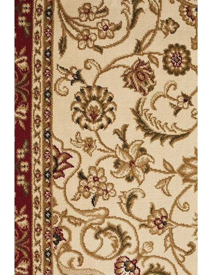 Rug Culture Sydney Collection Medallion Rug Ivory with Red Border 6 Rug Culture Sydney Collection Medallion Rug Ivory with Red Border - Image 6