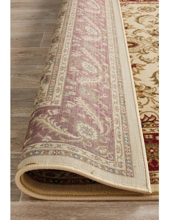 Rug Culture Sydney Collection Medallion Rug Ivory with Red Border 7 Rug Culture Sydney Collection Medallion Rug Ivory with Red Border - Image 7