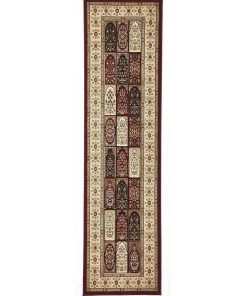 Rug Culture Sydney Collection Traditional Panel Pattern Rug Burgundy