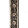 Rug Culture Sydney Collection Medallion Rug Black with Ivory Border