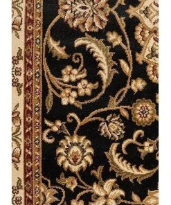 Rug Culture Sydney Collection Medallion Rug Black with Ivory Border -The Shine Nook Sales Store 797879260 6 720x928