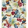 Rug Culture Copacabana Toucan Tropical Indoor Outdoor Rug Cream