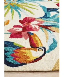 Rug Culture Copacabana Toucan Tropical Indoor Outdoor Rug Cream -The Shine Nook Sales Store 797882410 4 720x928