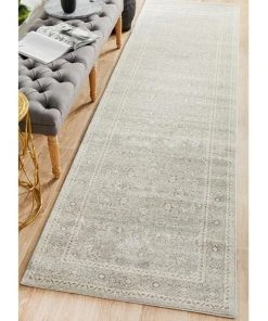 Rug Culture Evoke Silver Flower Transitional Runner Rug -The Shine Nook Sales Store 797882590 7 720x928