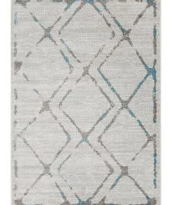 Rug Culture Kendall Contemporary Diamond Rug Grey Blue