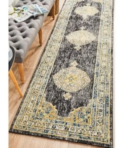Rug Culture Century 955 Charcoal Runner Rug -The Shine Nook Sales Store 797884750 7 720x928