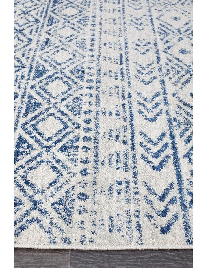 Rug Culture Oasis Ismail White Blue Rustic Rug 4 Rug Culture Oasis Ismail White Blue Rustic Rug - Image 4