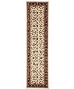 Rug Culture Sydney Collection Classic Rug Ivory with Red Border