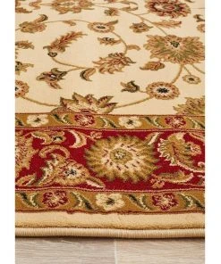 Rug Culture Sydney Collection Classic Rug Ivory with Red Border -The Shine Nook Sales Store 797932270 7 720x928