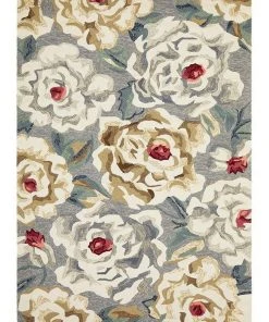 Rug Culture Copacabana Gorgeous Peony Grey Indoor Outdoor Rug