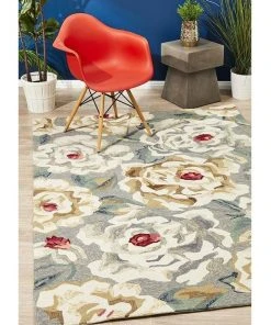 Rug Culture Copacabana Gorgeous Peony Grey Indoor Outdoor Rug -The Shine Nook Sales Store 797933260 7 720x928