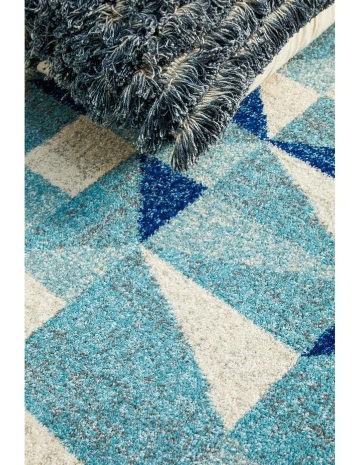 Rug Culture Mirage Illusion Modern Geo Blue Ivory Rug 2 Rug Culture Mirage Illusion Modern Geo Blue Ivory Rug - Image 2