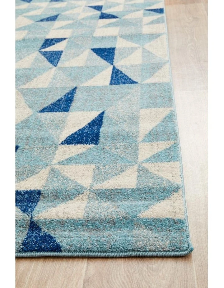 Rug Culture Mirage Illusion Modern Geo Blue Ivory Rug 4 Rug Culture Mirage Illusion Modern Geo Blue Ivory Rug - Image 4