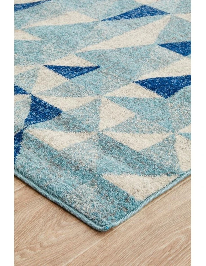 Rug Culture Mirage Illusion Modern Geo Blue Ivory Rug 5 Rug Culture Mirage Illusion Modern Geo Blue Ivory Rug - Image 5