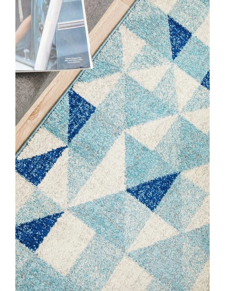 Rug Culture Mirage Illusion Modern Geo Blue Ivory Rug 7 Rug Culture Mirage Illusion Modern Geo Blue Ivory Rug - Image 7