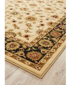 Rug Culture Sydney Collection Classic Rug Ivory with Black Border -The Shine Nook Sales Store 797935330 5 720x928