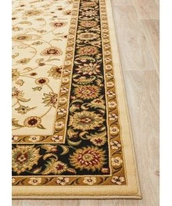Rug Culture Sydney Collection Classic Rug Ivory with Black Border -The Shine Nook Sales Store 797935330 6 720x928