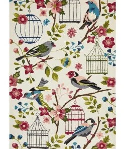 Rug Culture Copacabana Finch and Nest Exquisite Indoor Outdoor Rug Cream
