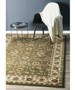 Rug Culture Sydney Collection Classic Rug Green with Ivory Border -The Shine Nook Sales Store 797936680 7 720x928